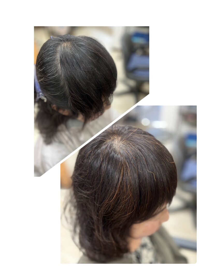 前髪の縮毛矯正とヘアーマニキュア