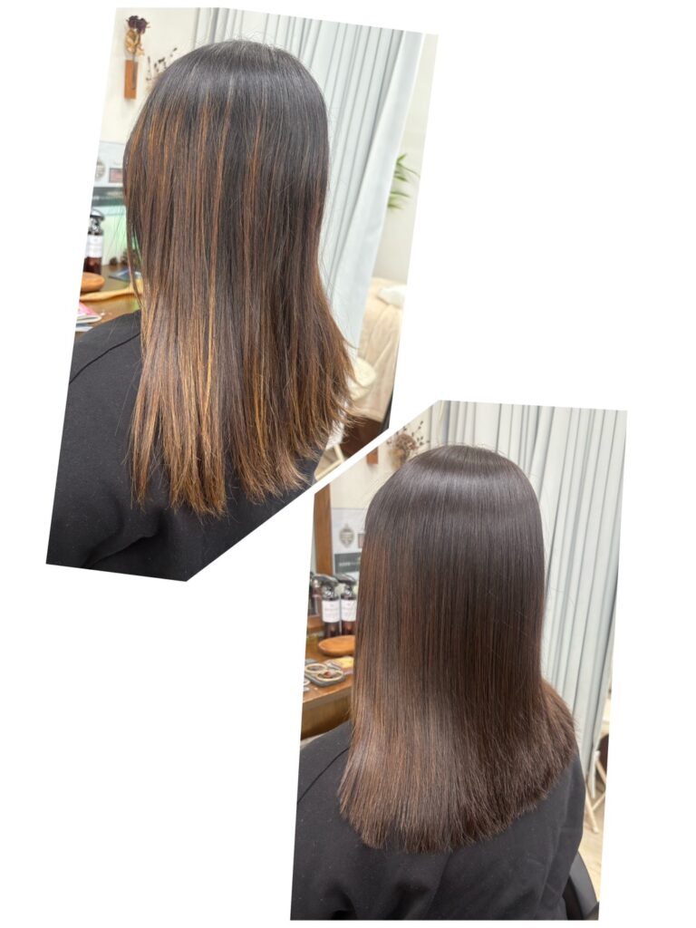 ご新規!縮毛矯正+カラーリング