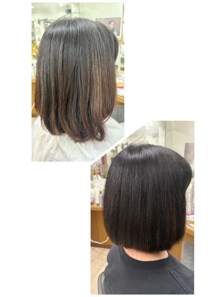 カット＋髪質改善ストレート＋ノンジアミンカラー
