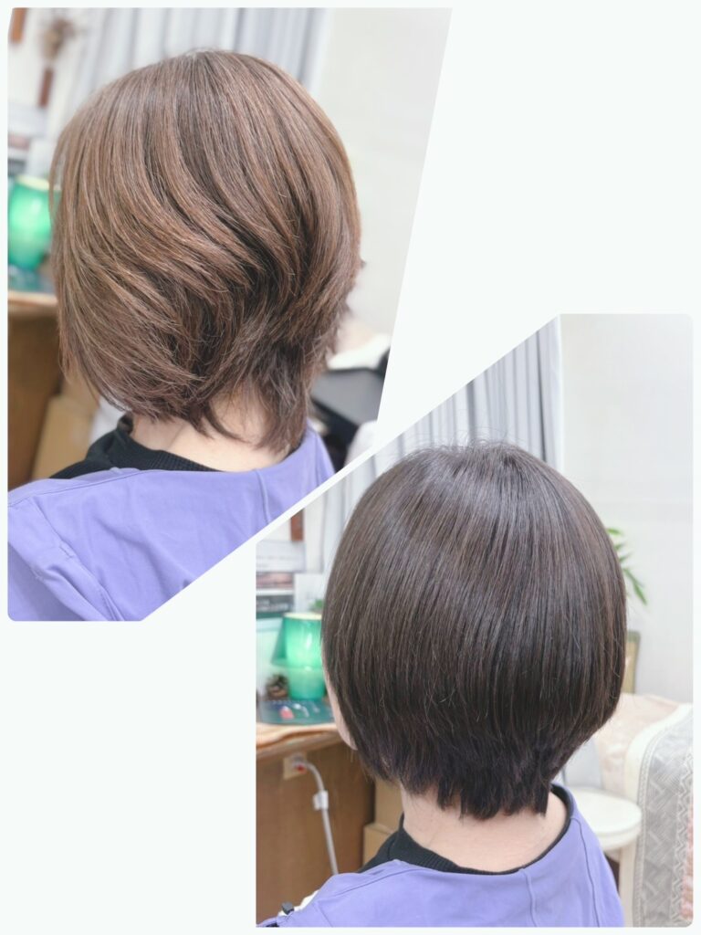 カット＋髪質改善ストレート＋カラーリング