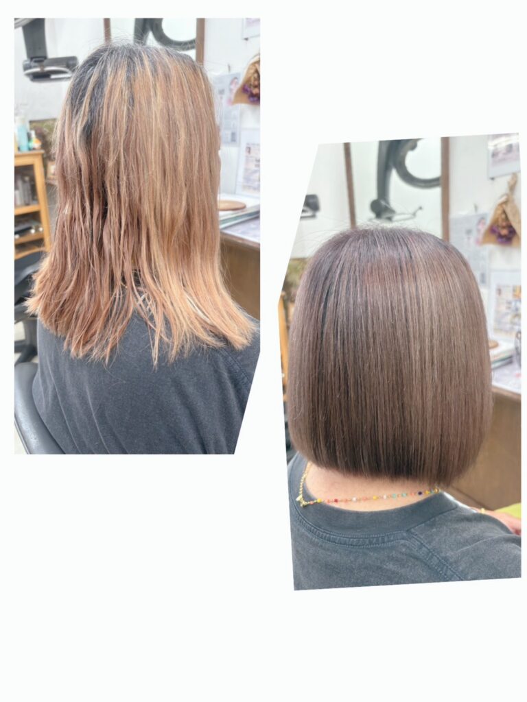 ボブヘアー＋カラーリング