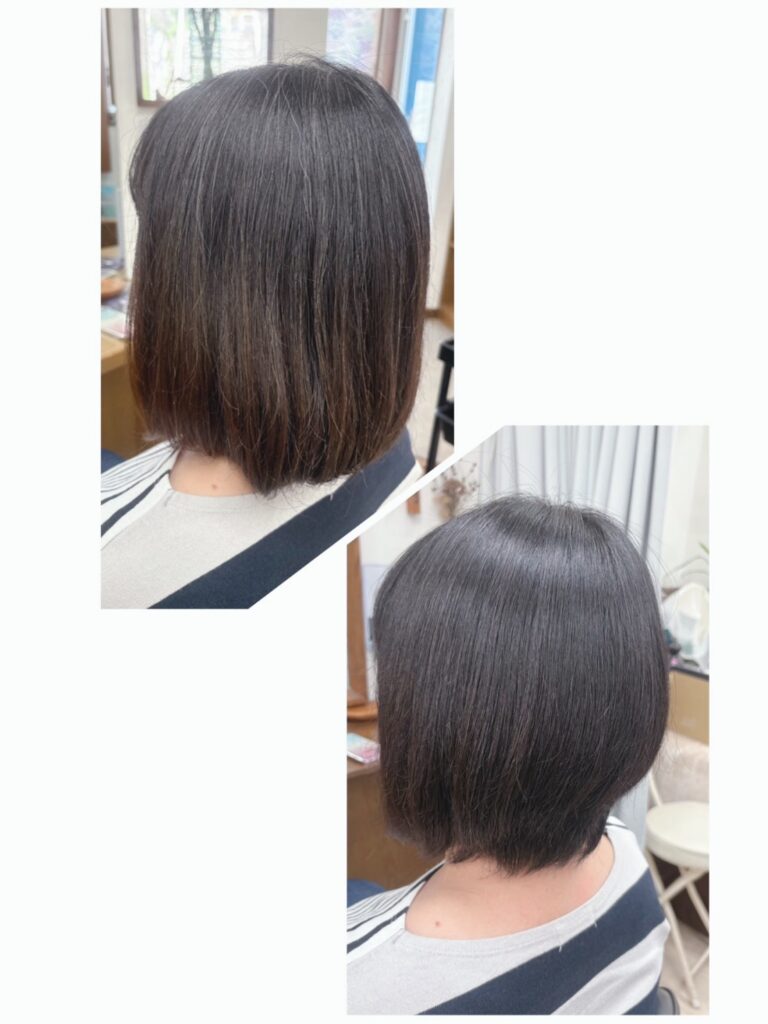 カット＋髪質改善ストレートノンジアミンカラー