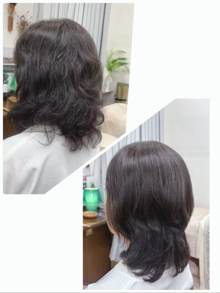 カット+部分矯正+ヘアーマニキュア