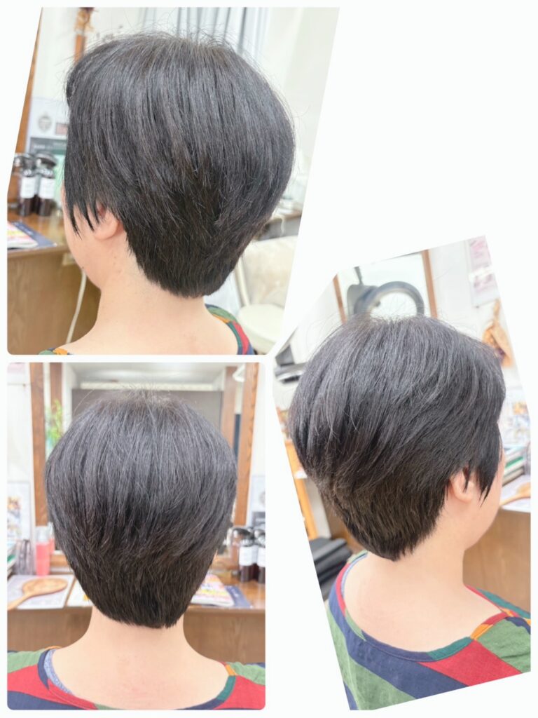 ショートカット+香草カラー